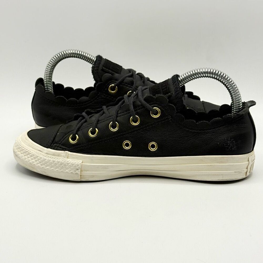 Converse CTAS Ox Frilly Thrills Black Gold Egret Lace Up Women's Shoe US Size 6 - Picture 6 of 12